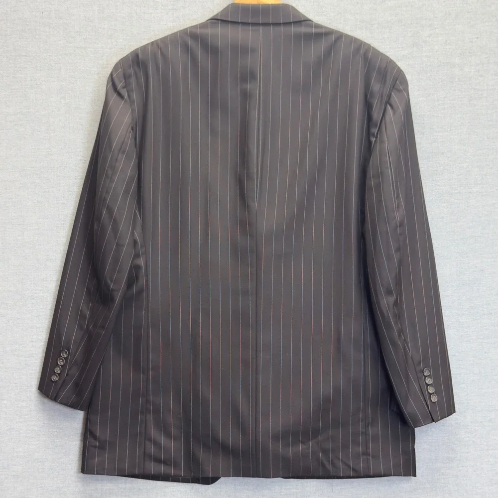 Ralph Lauren Brown Wool‎ Pinstripe Blazer Suit Jacket Classic Fit Sz 48L Read